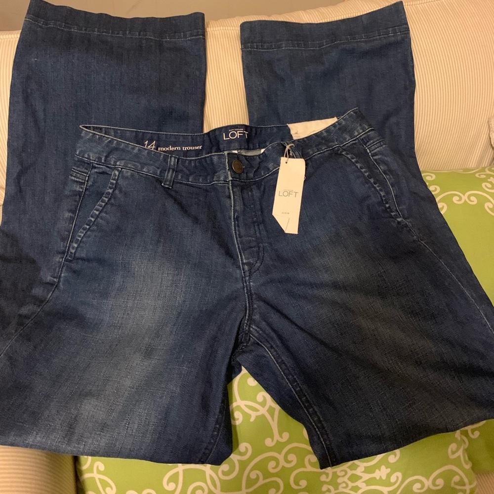 LOFT wide leg trouser jeans. Size 14. L 43”